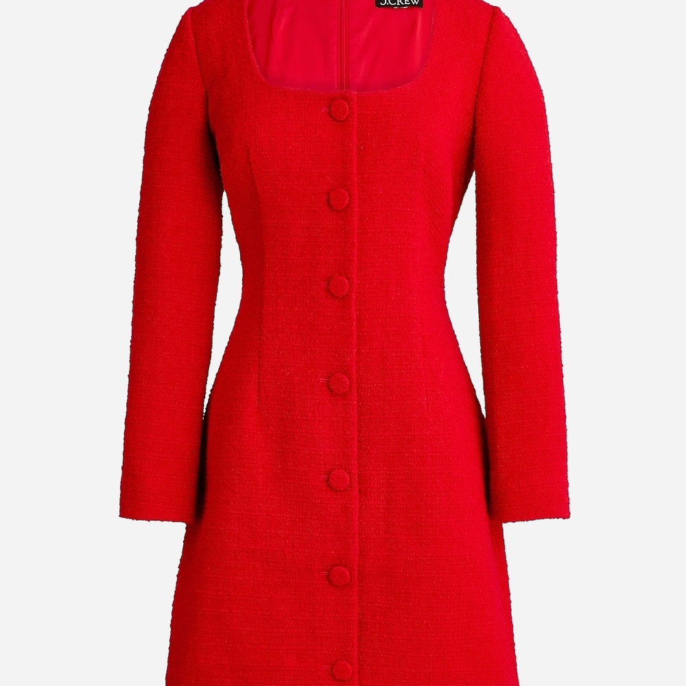 J. Crew Sophia Maritime Tweed Dress - Red